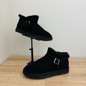 Bearpaw Amy Black Suede Ankle Boots Women’s Size 7